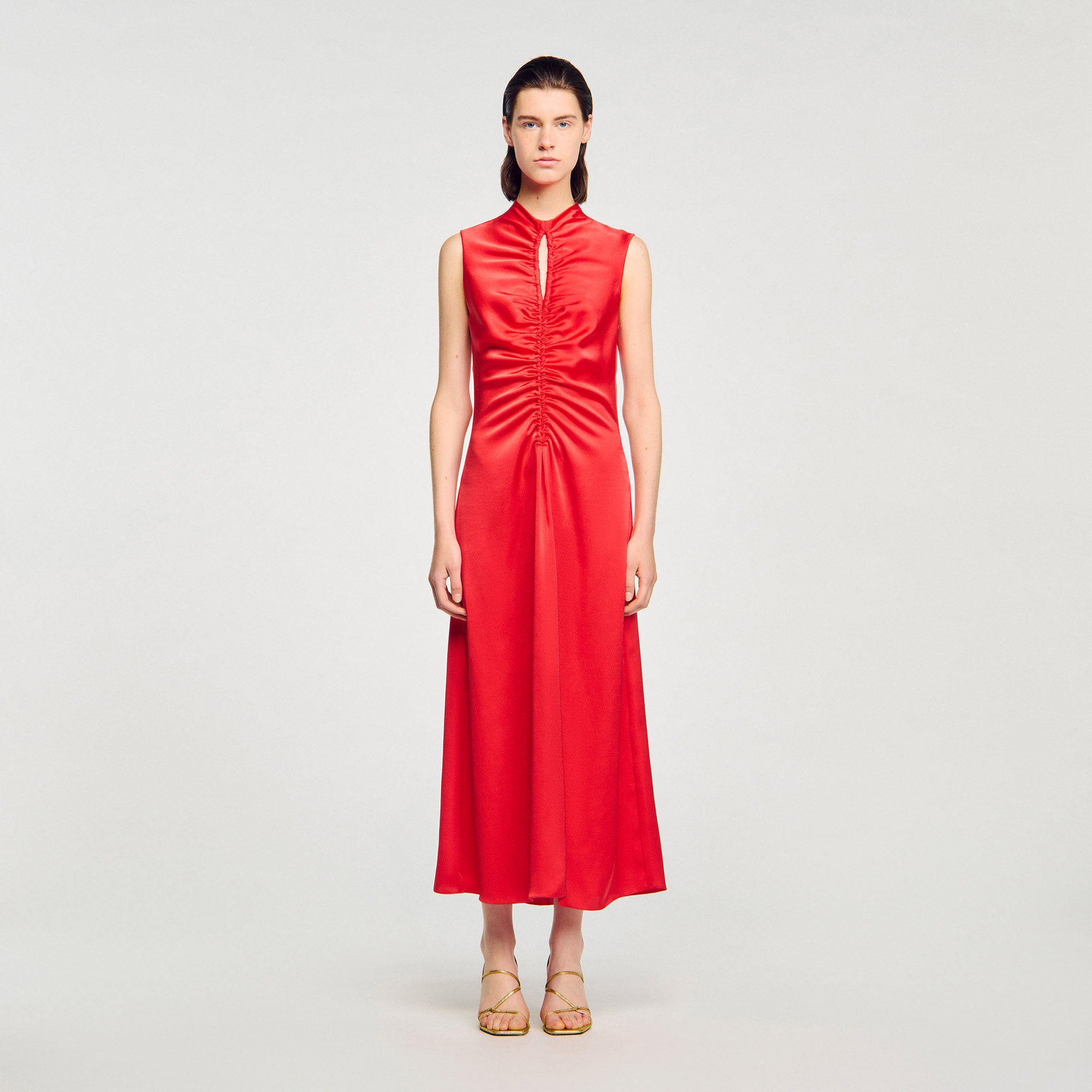 Draped satin-effect dress 10 Draped satin-effect dress