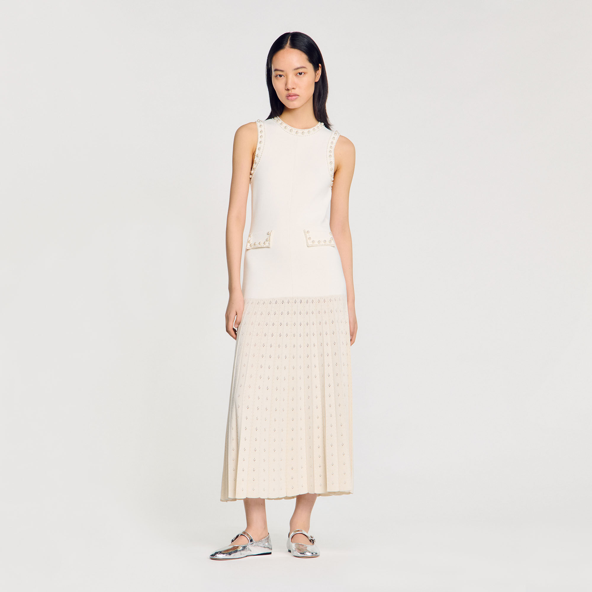 Pearl bead knit maxi dress 1 Pearl bead knit maxi dress