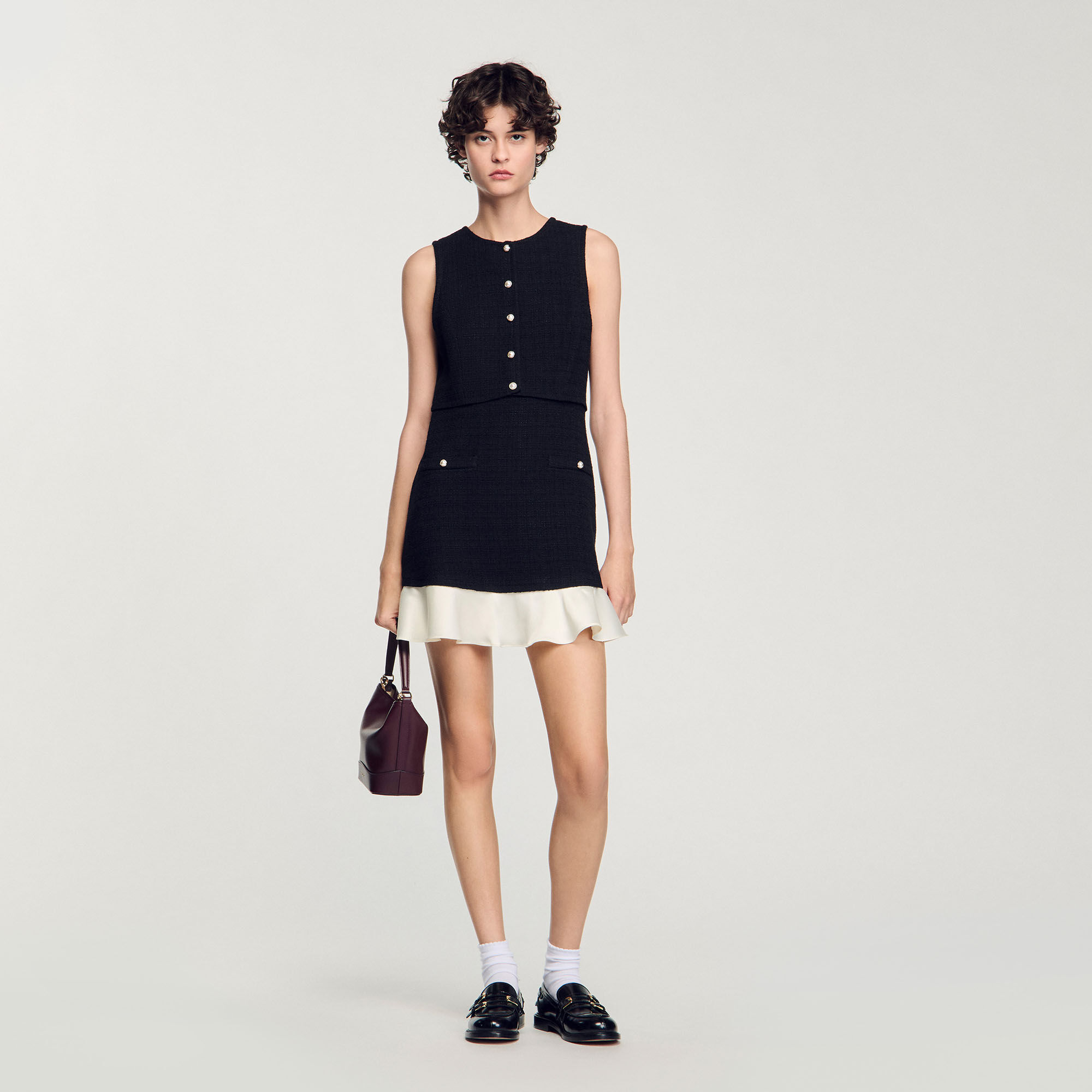 Two-tone tweed mini dress 1 Two-tone tweed mini dress