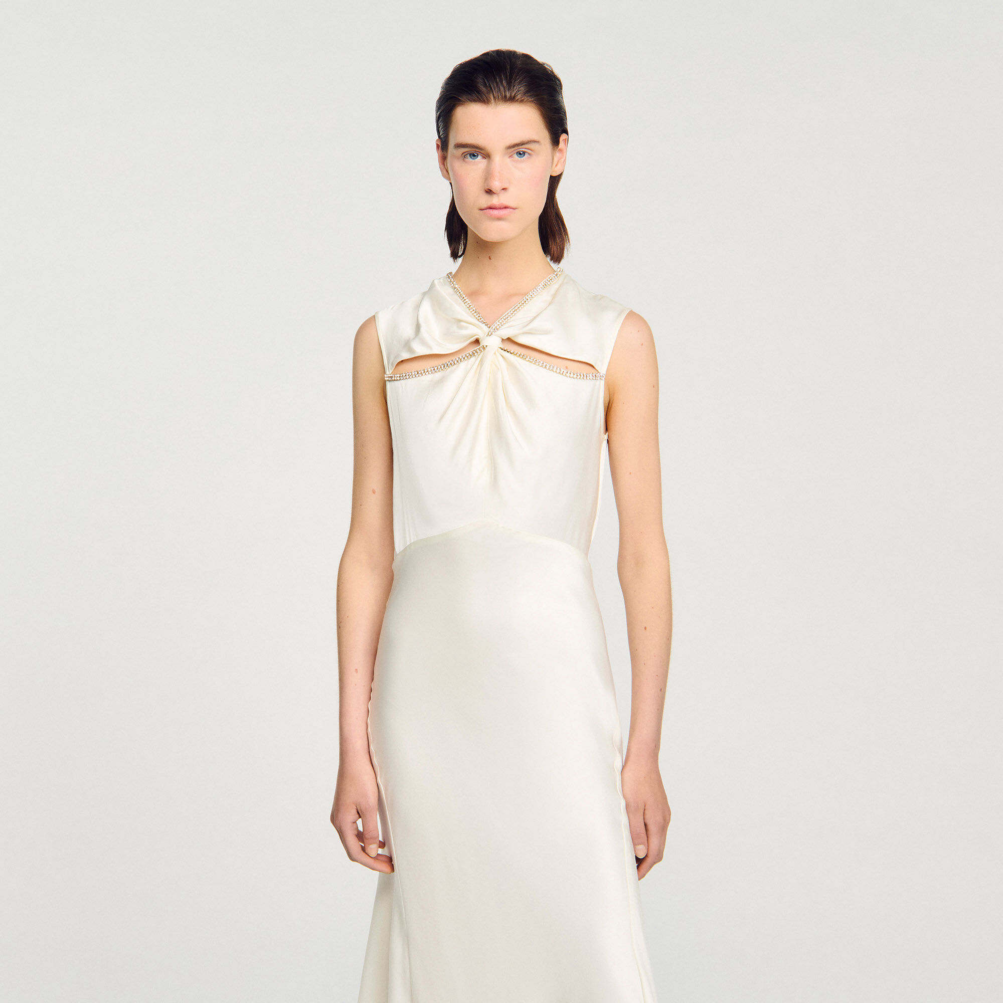Satin maxi dress with rhinestones 13 Satin maxi dress with rhinestones