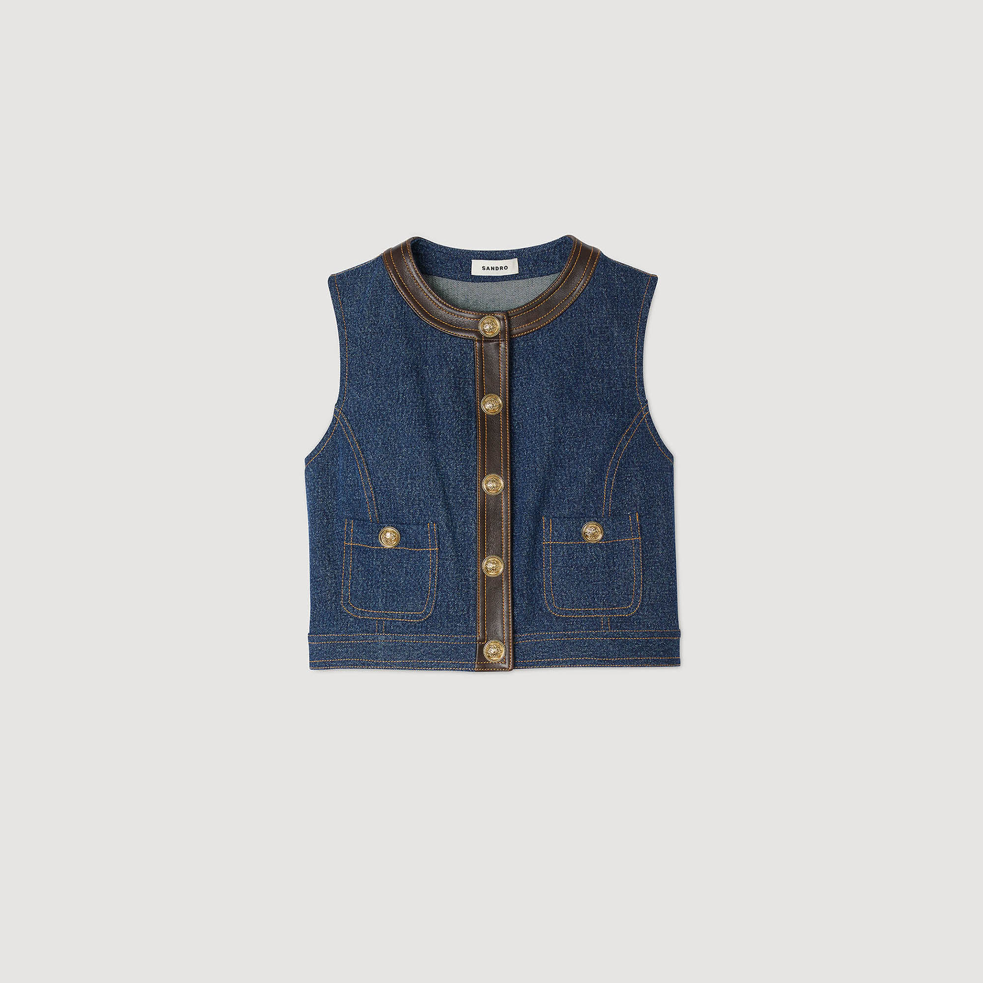 Denim and leather top 16 Denim and leather top