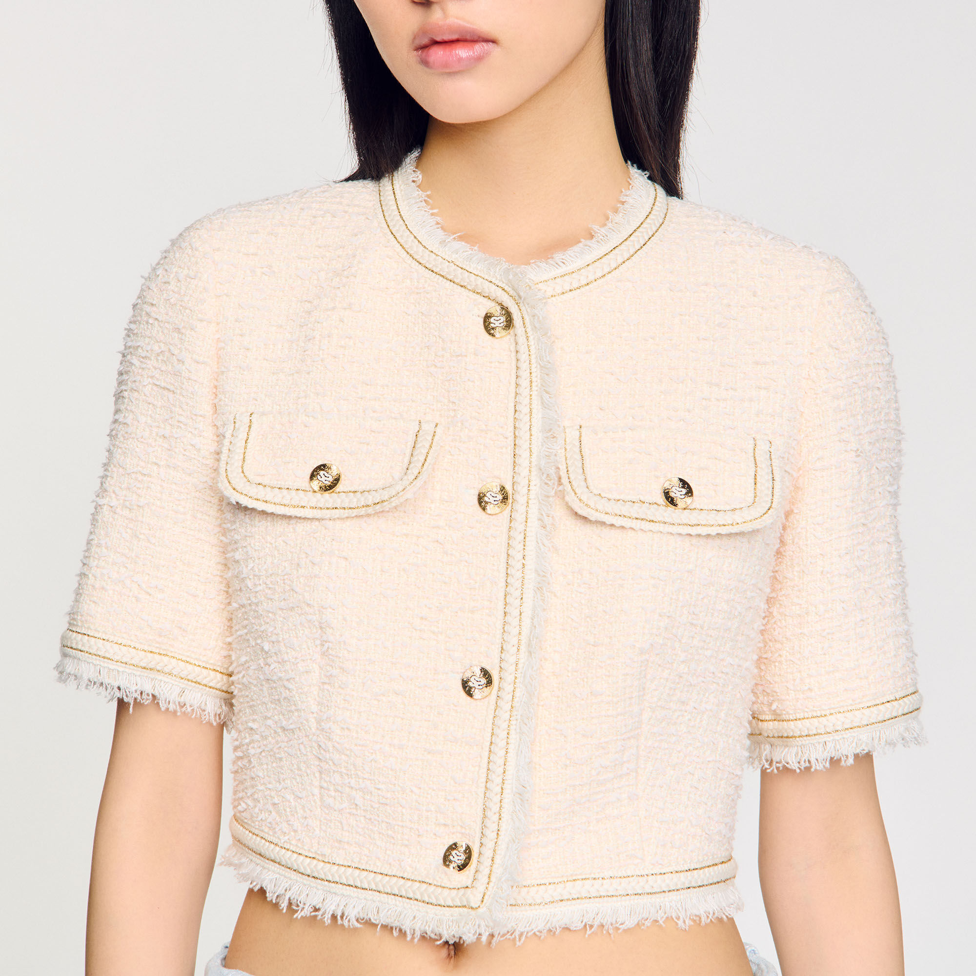 Short-sleeved tweed jacket 13 Short-sleeved tweed jacket