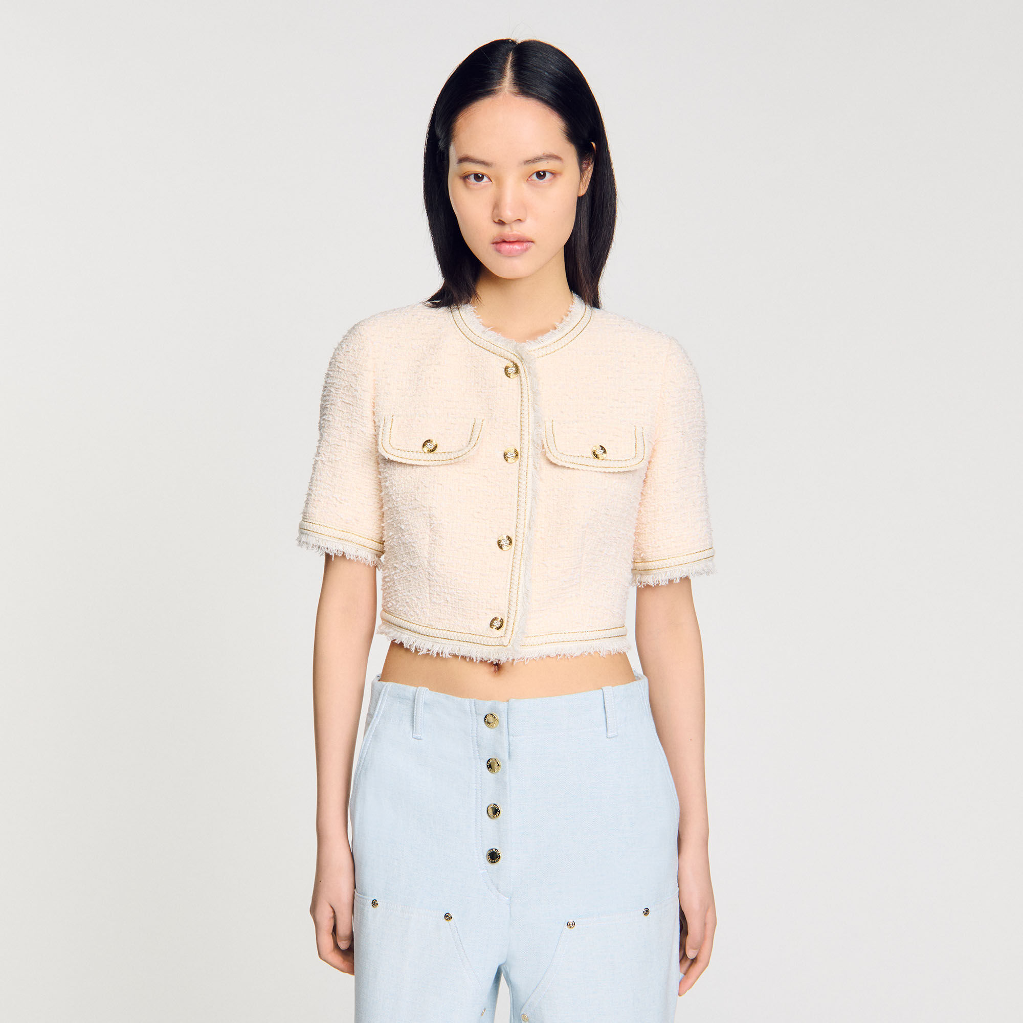 Short-sleeved tweed jacket 14 Short-sleeved tweed jacket