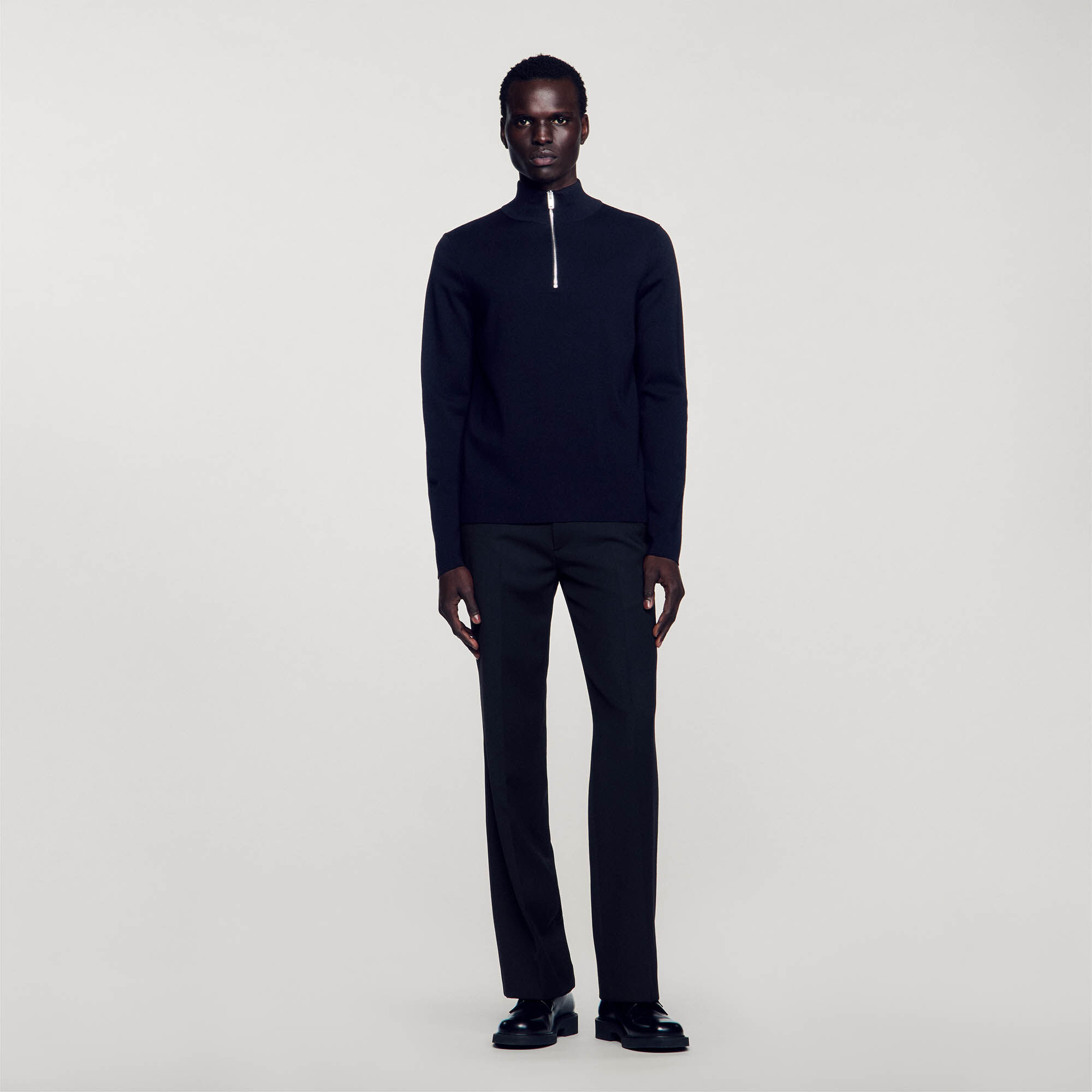 Wool sweater with zipped collar 12 Wool sweater with zipped collar