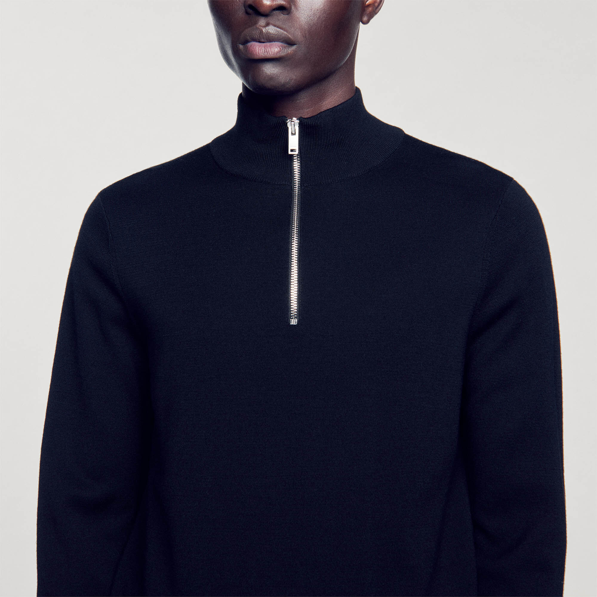 Wool sweater with zipped collar 13 Wool sweater with zipped collar