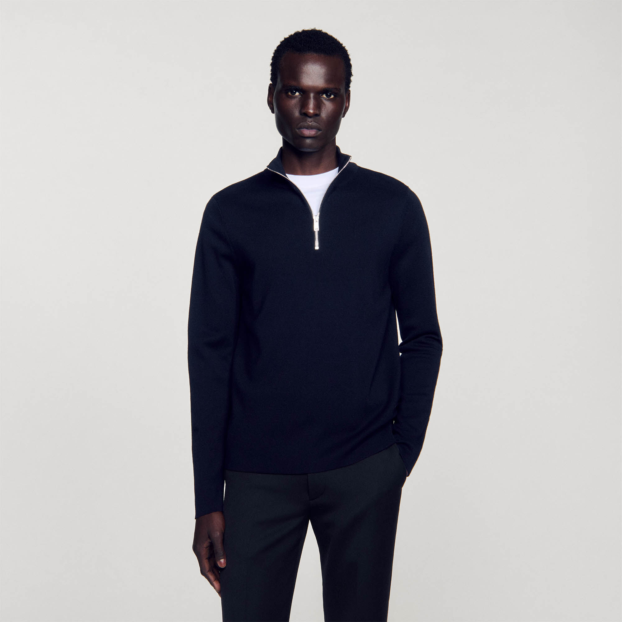 Wool sweater with zipped collar 14 Wool sweater with zipped collar